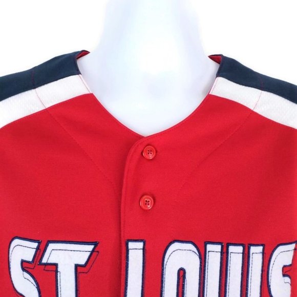 Dynasty St. Louis Cardinals MLB Short Sleeve Red Jersey Shirt Mens Large 42-44 - Picture 7 of 9